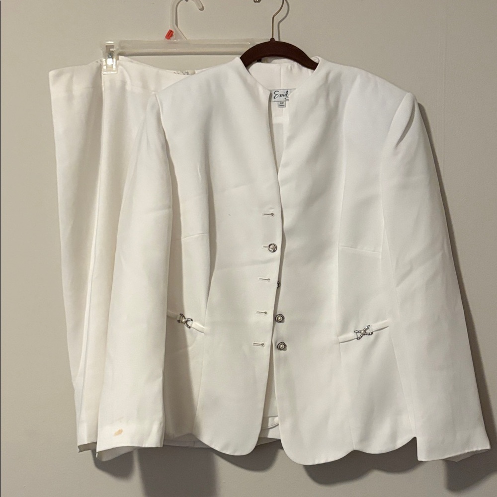 Emily Designs Elegant White Blazer